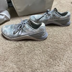 White & Grey digi-camo Nike Metcons